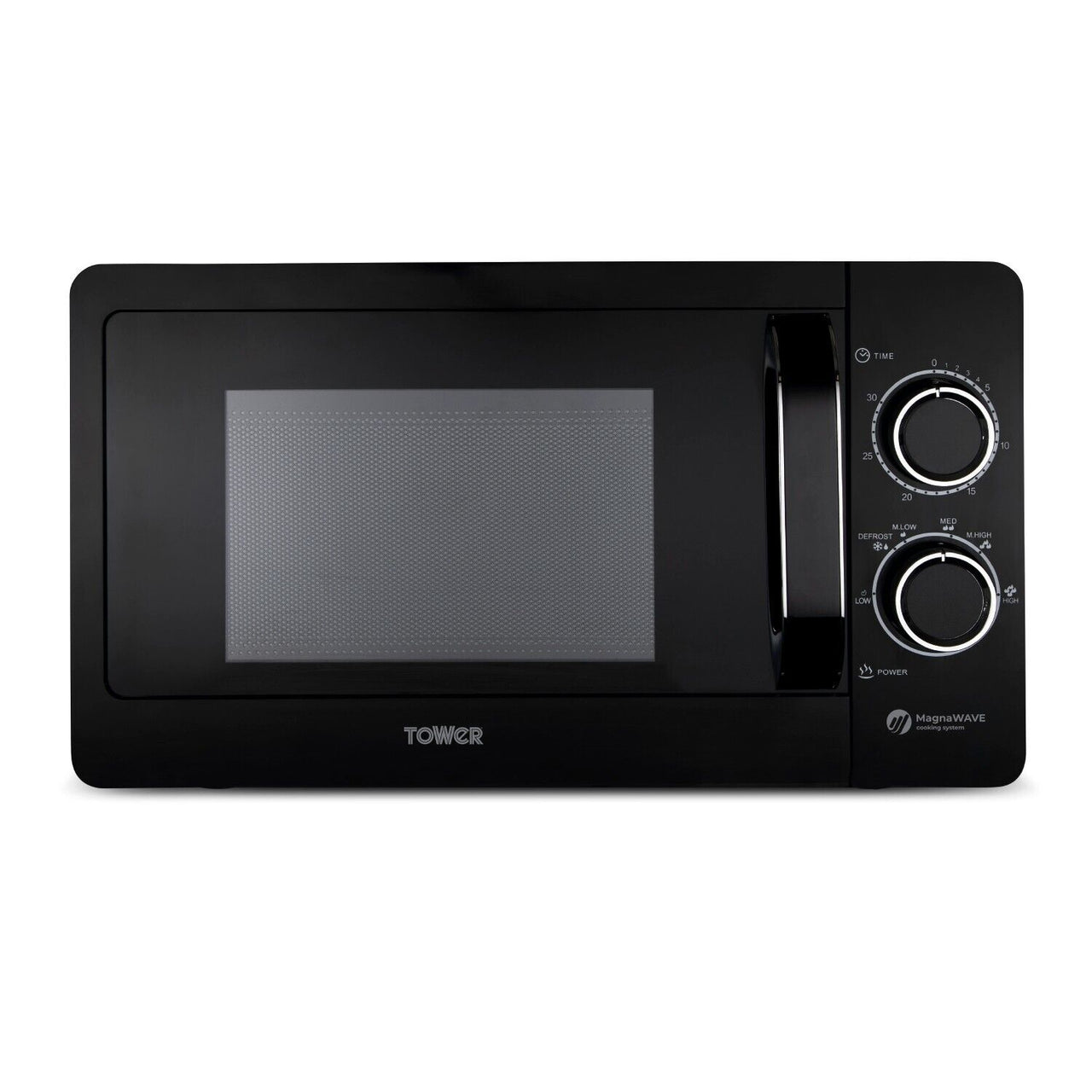 Tower 800W 20L Manual Microwave in Black  T24042BLK - Tower 3 Year Guarantee