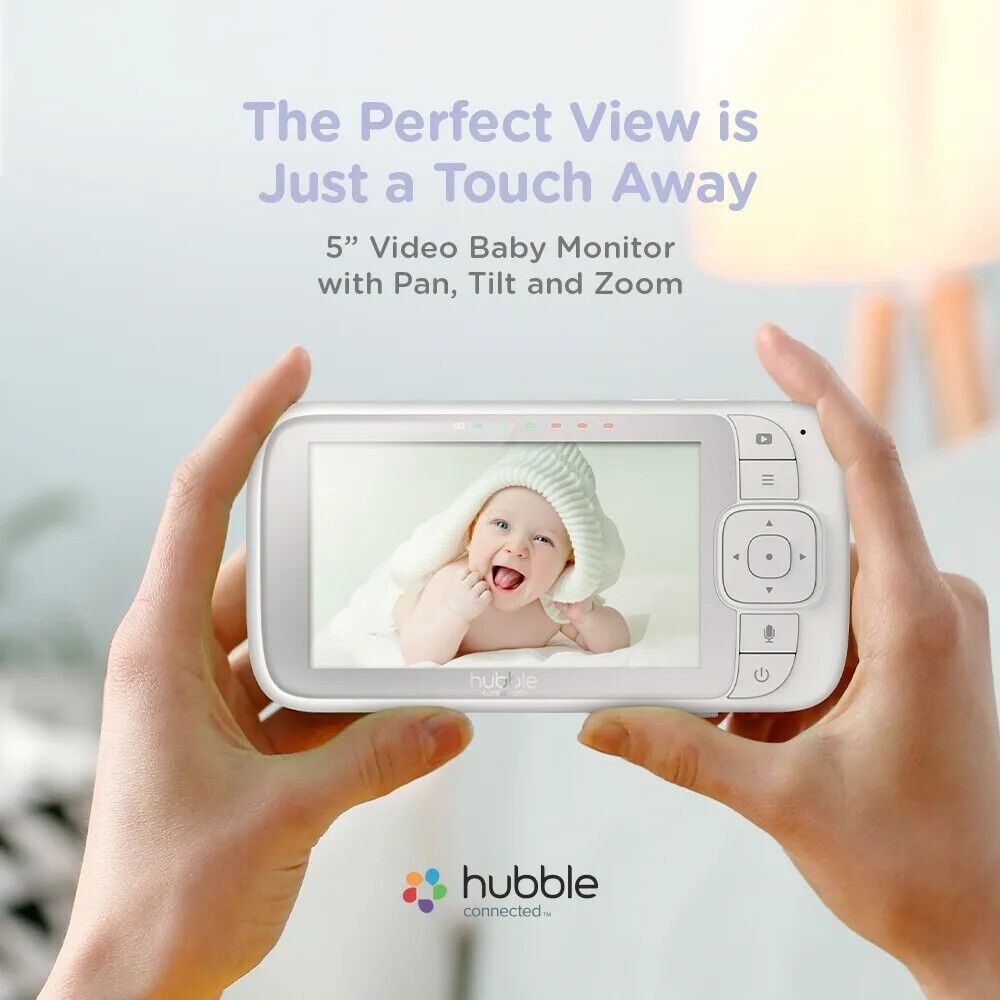 Hubble  Nursery View Pro 5"  Video Baby Monitor  with Pan Tilt & Zoom in White