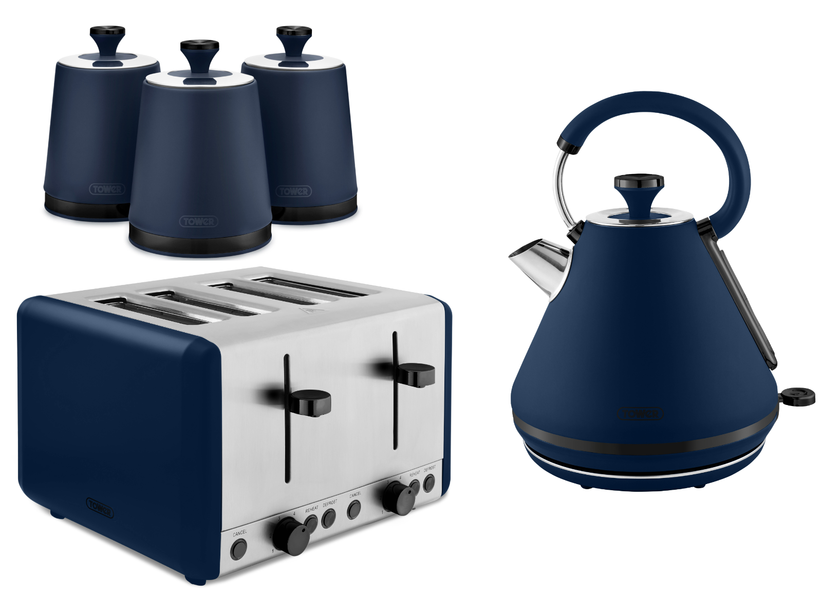 Jug Kettle Navy And Rose Gold Kettle And Toaster Midnight Blue