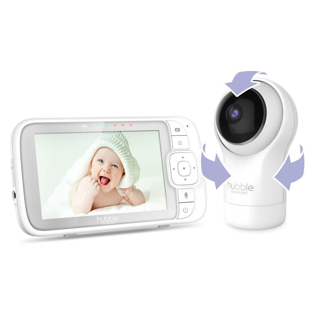 Hubble  Nursery View Pro 5"  Video Baby Monitor  with Pan Tilt & Zoom in White