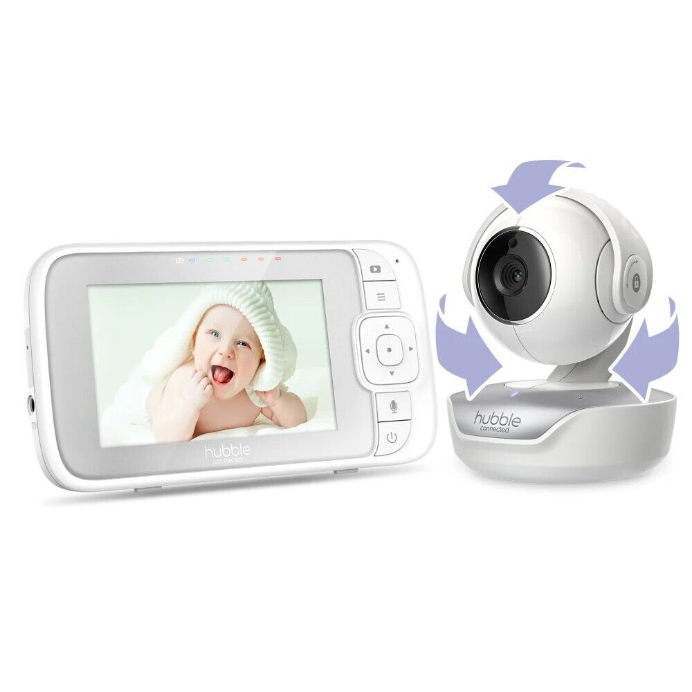 Hubble Baby Monitor Nursery View Select 4.3'' Video Screen, Two-Way Talk, White
