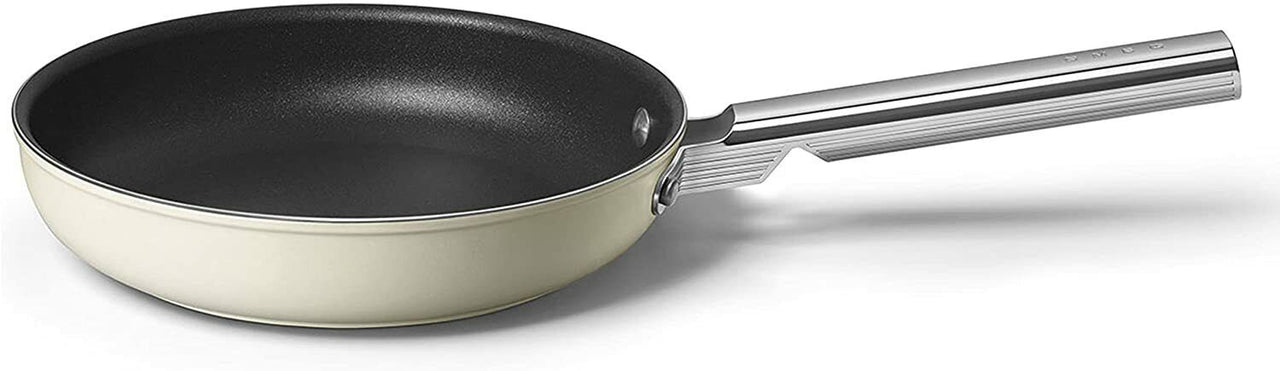Smeg Cookware 30cm Non Stick Aluminium Frying Pan in Cream CKFF3001CRM