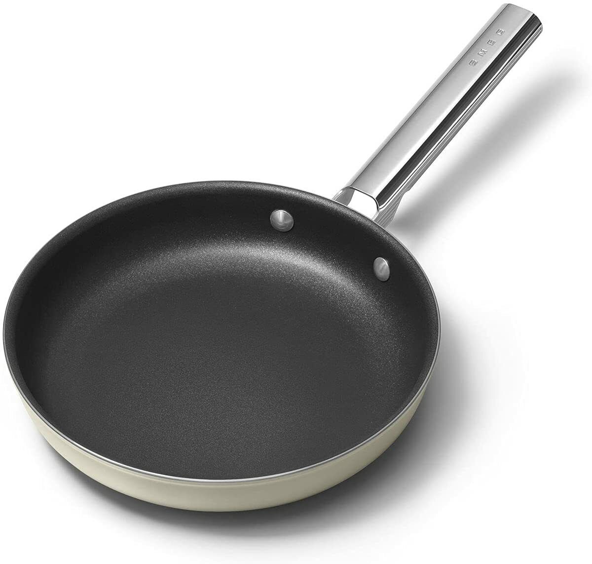 Smeg Cookware 24cm Non Stick Aluminium Frying Pan in Cream CKFF2401CRM