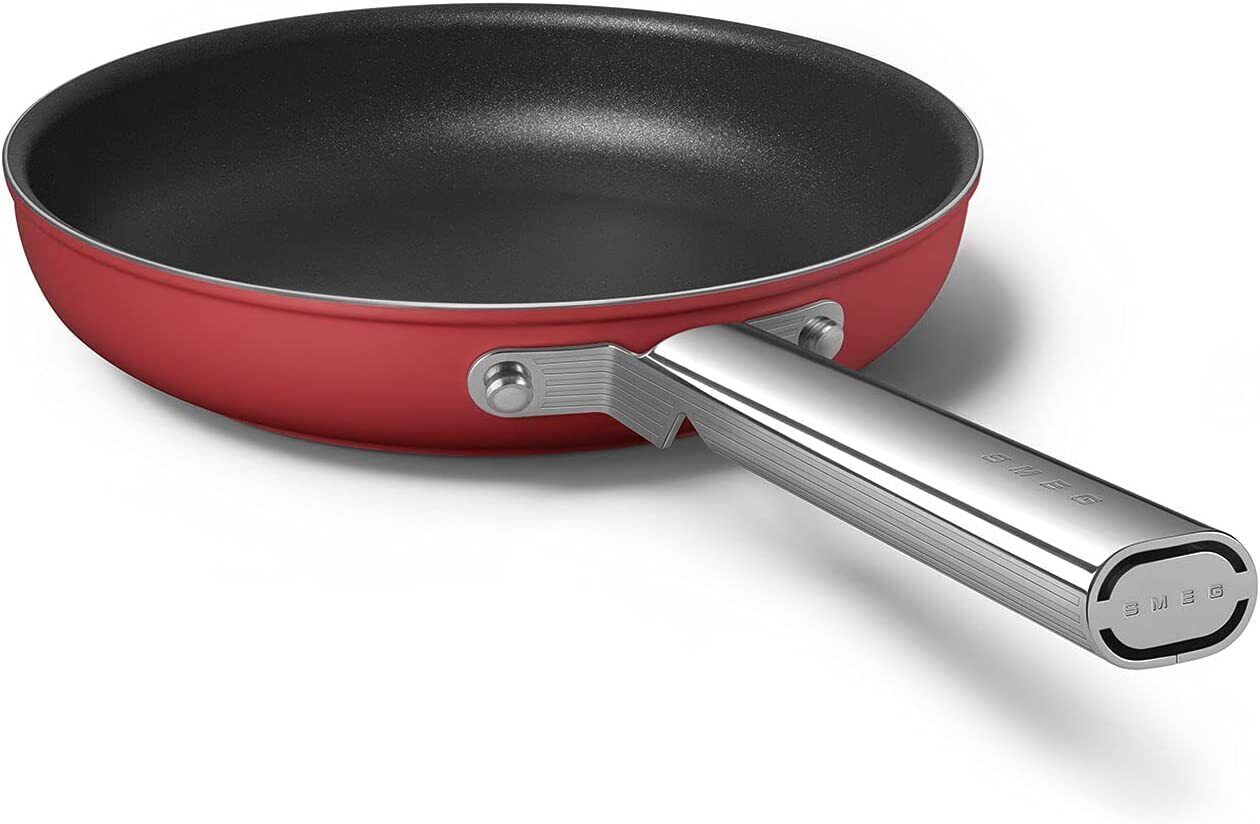 Smeg Cookware 28cm Non Stick Aluminium Frying Pan in Red CKFF2801RDM