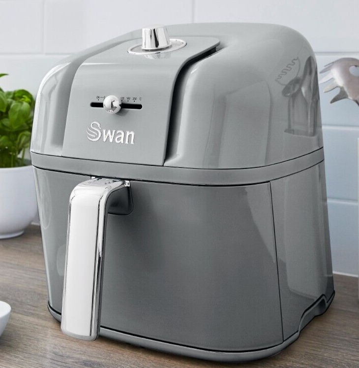 Swan Retro Air Fryer 6L in Grey Healthy Energy Efficient Cooking for the Family