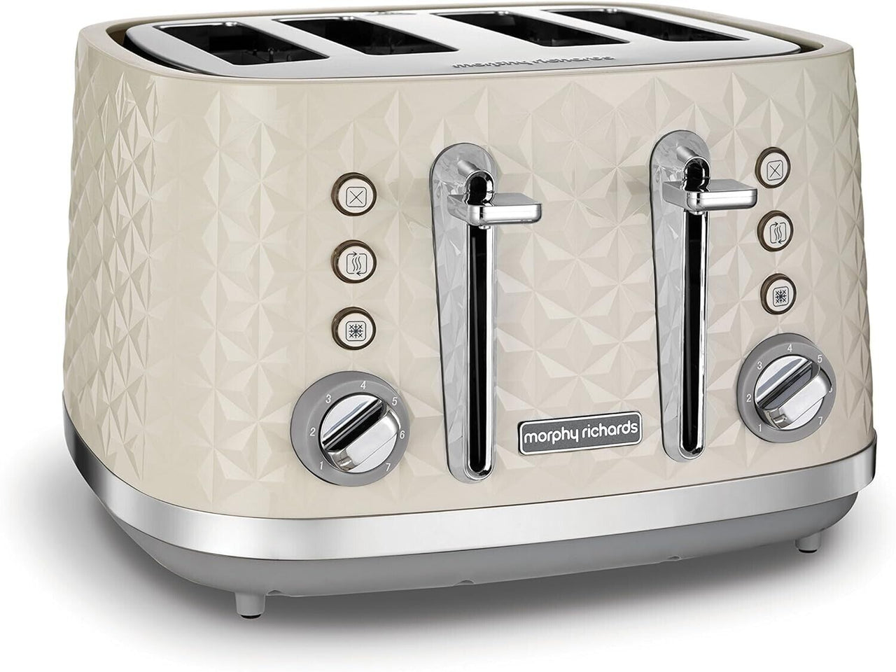 Morphy Richards Vector 4 Slice Toaster in Cream with Patterned 3D Finish 248132