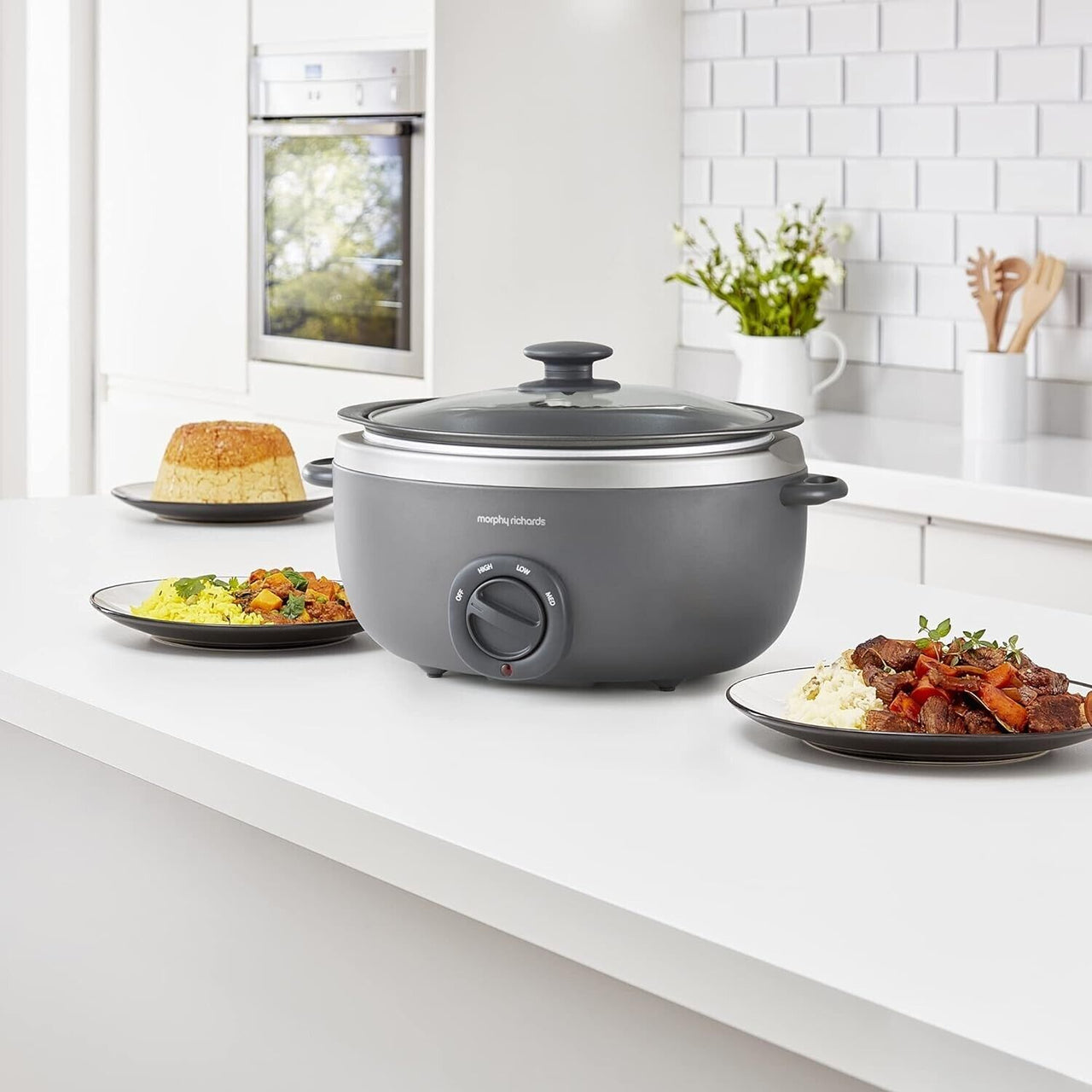 Morphy Richards Sear & Stew 6.5L Oval Slow Cooker Titanium 461022