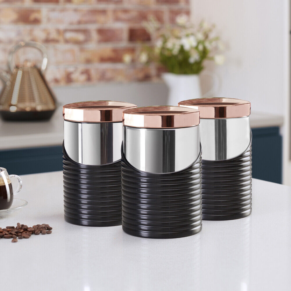 Rose Gold Tea White And Copper Tea And Coffee Canisters Copper