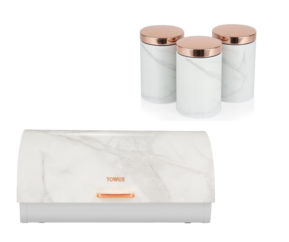 Canister Sets Marble And Rose Gold Tea Coffee Sugar Tower Marble