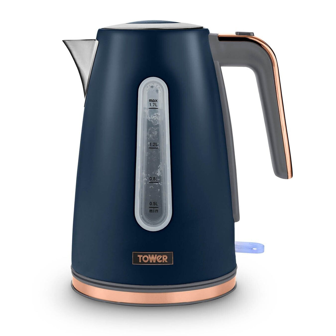 Tower Cavaletto 3KW 1.7L Jug Kettle Midnight Blue & Rose Gold - 3 Year Gurantee