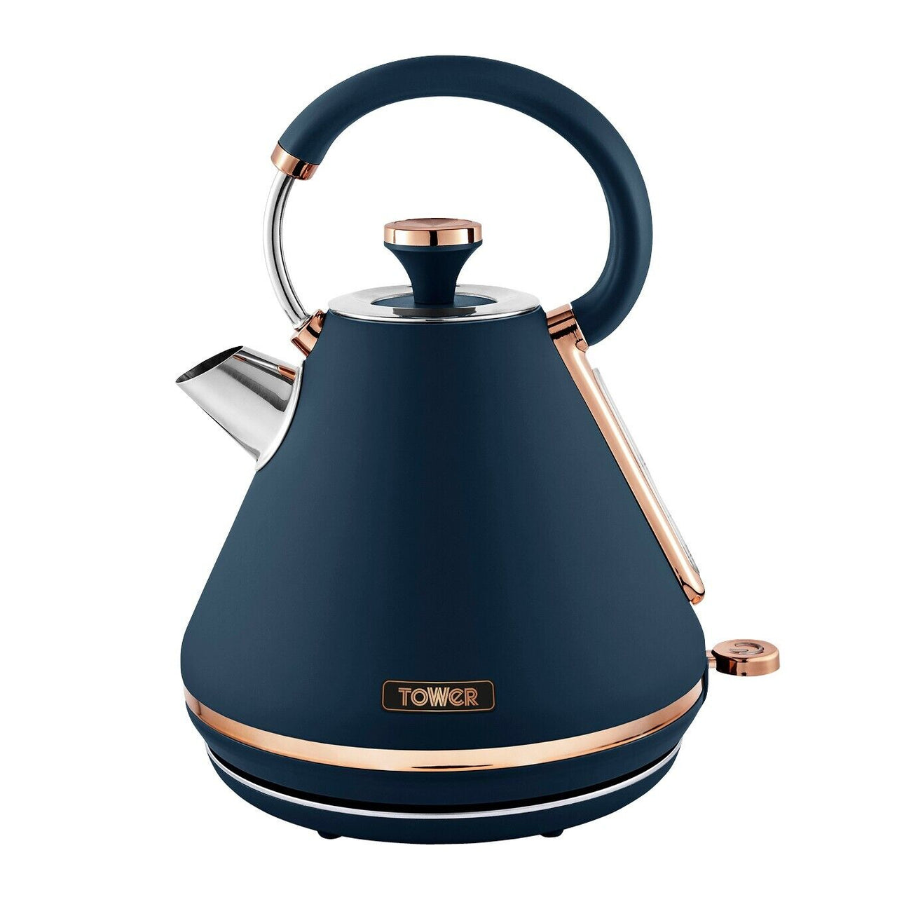 Tower Cavaletto 3KW 1.7L Pyramid Kettle Midnight Blue & Rose Gold 3 YR Guarantee