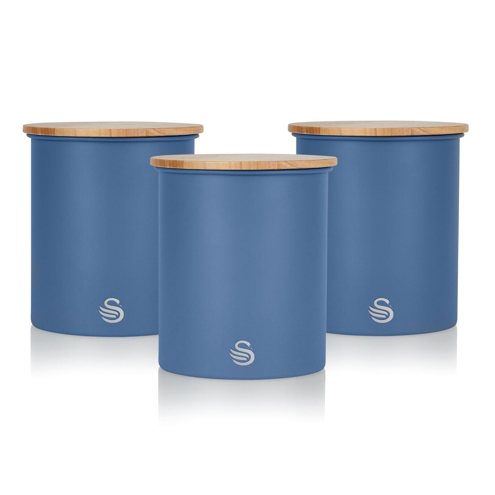 Storage Jars Swan Tea Coffee Sugar Grey Swan Nordic Blue Tea