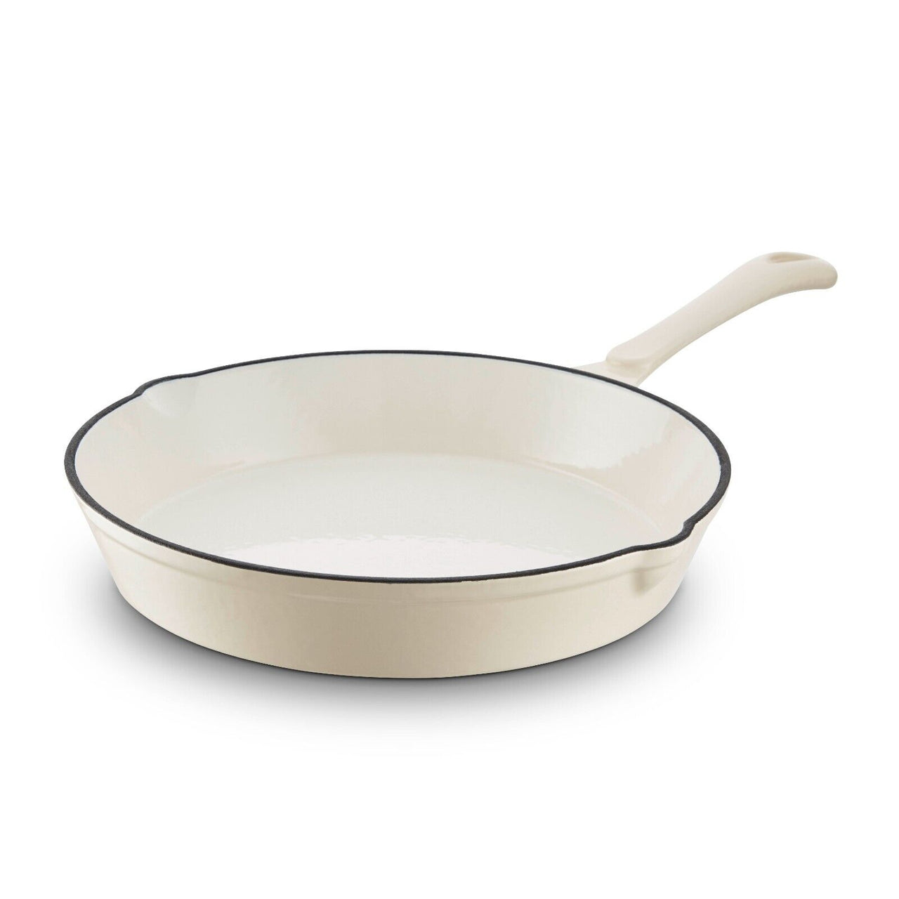 Barbary & Oak 26cm Cast Iron Round Frying Pan in Camembert Cream with 25 Year Guarantee