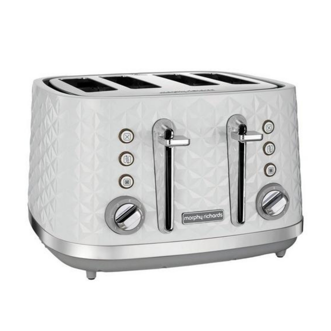 Morphy Richards Vector 4 Slice Toaster in White with Patterned 3D Finish 248134