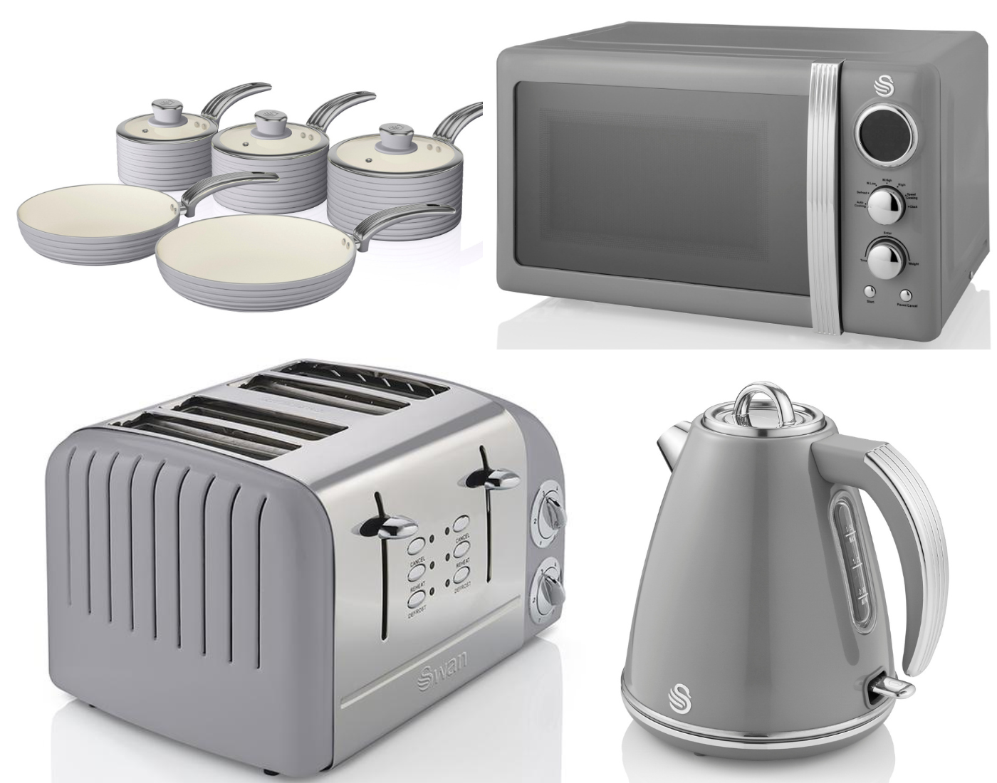 Slice Toaster Grey Microwave Kettle And Toaster Shop Retro Grey
