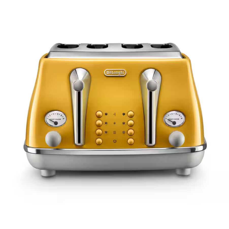 De'Longhi Icona Capitals 4 Slice Toaster in New York Yellow CTOC4003.Y