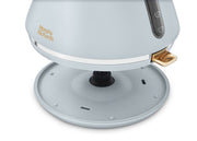 Morphy Richards Accents Ocean Grey & Gold 1.5L 3KW Pyramid Kettle & 4 Slice Toaster