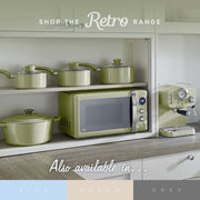 SWAN Retro Green Kettle Toaster Microwave Air Fryer Slow Cooker Kitchen Set9