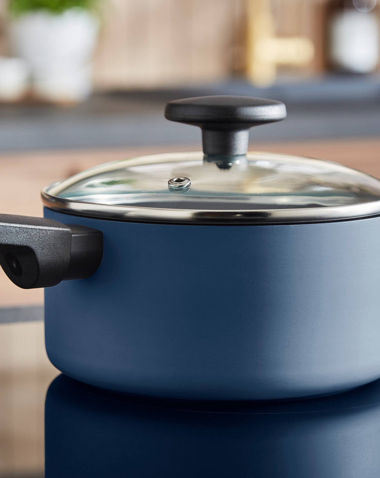 Morphy Richards 3 Piece Pan Set Navy Recycled Aluminium Saucepan Set 85900111