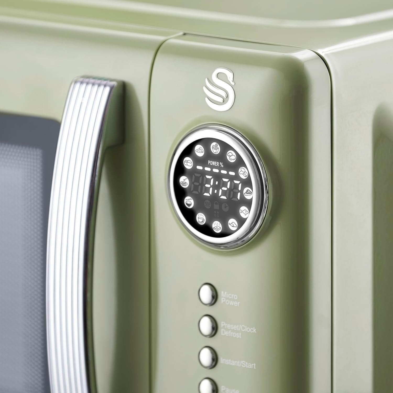 Swan Retro Revive Green Microwave 20L 800W Digital Microwave SM4425GRN2