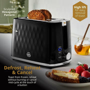 Swan Hexton Black Kettle, 2 Slice Toaster and 20L 800W Microwave Kitchen Set14