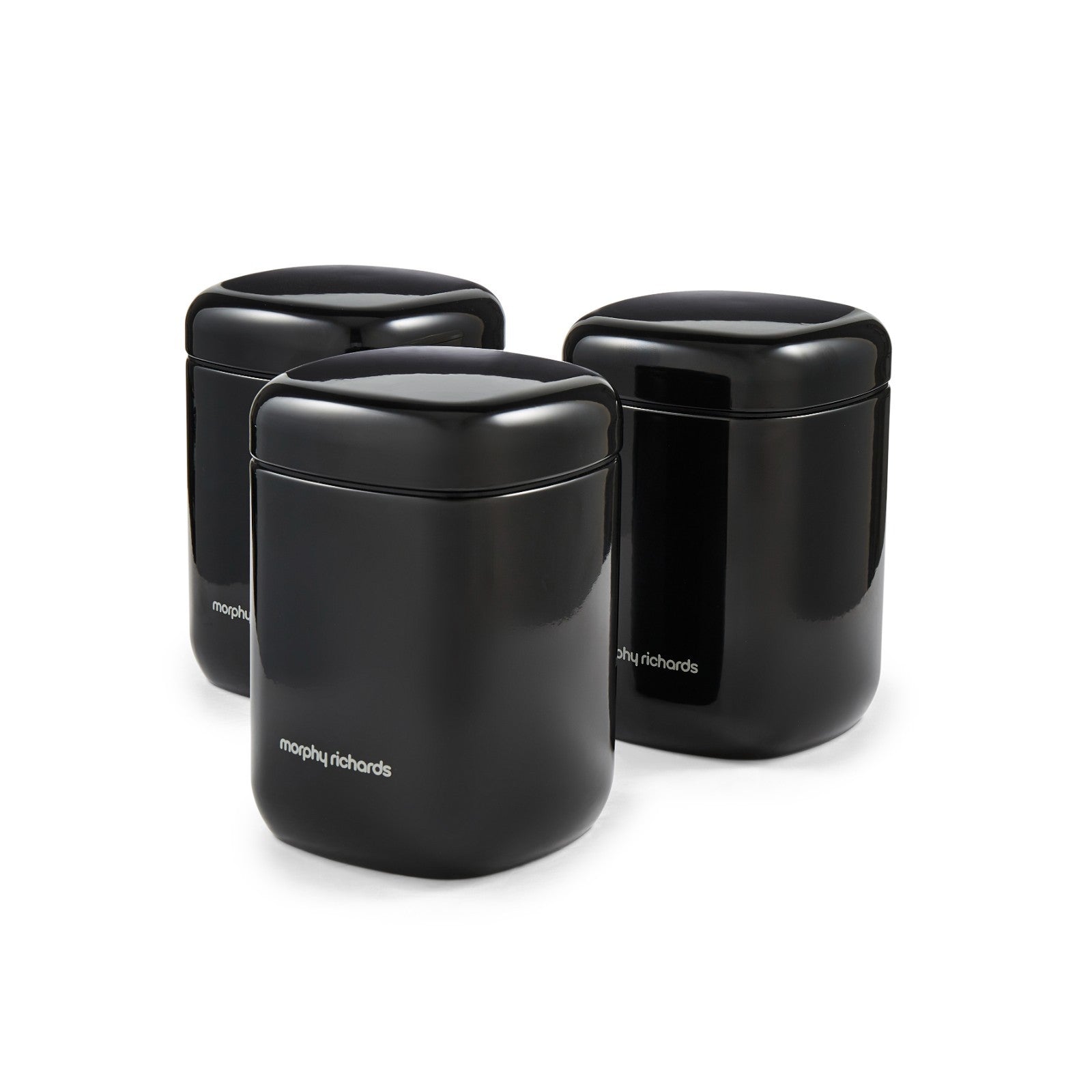 Morphy Richards Tea Coffee Sugar Kitchen Storage Canisters Set of 3 in Black6