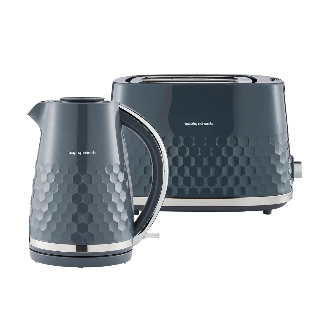 Morphy Richards Hive Grey 1.5L 3KW Kettle & 2 Slice Toaster Matching Set0