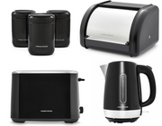 Morphy Richards Equip Black Kettle Toaster Breadbin & Canisters Kitchen Bundle0