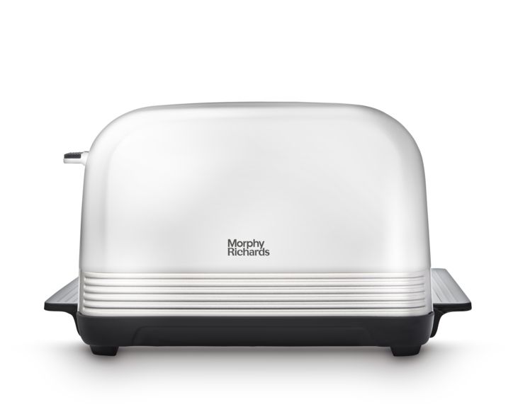 Morphy Richards Venture Retro Silver Pyramid Kettle 100333 & 4 Slice Toaster 240333 Set