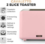 Tower Cavaletto Pink Kettle 2 Slice Toaster Breadbin Canisters Kitchen Set6