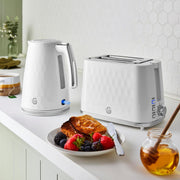 Swan Hexton White Kettle 2 Slice Toaster Microwave SM4420WHT Kitchen Set1