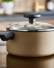 Morphy Richards 3 Piece Pan Set Cream Recycled Aluminium Saucepan Set 8590034