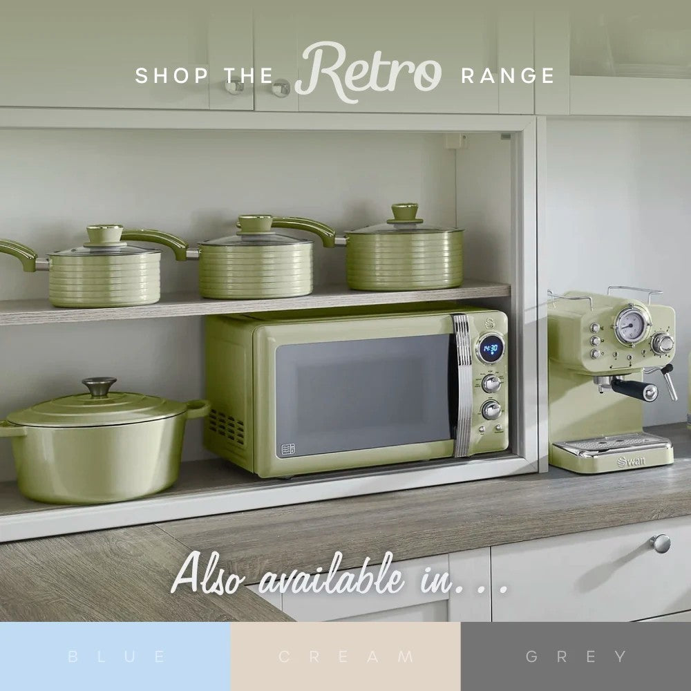 SWAN Retro Revive Green Kettle Toaster Dual Basket Air Fryer & Slow Cooker Set7