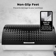 Tower Solitaire Black Kettle Toaster Microwave Bread Bin Canisters Kitchen Set2