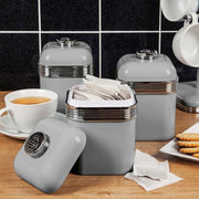 Swan Retro Revive Grey Kettle 2 Slice Toaster Microwave Breadbin Canisters Set5
