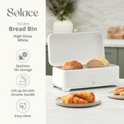 Swan Solace White Breadbin Canisters Kitchen Roll Holder Storage Set Chrome Trim1