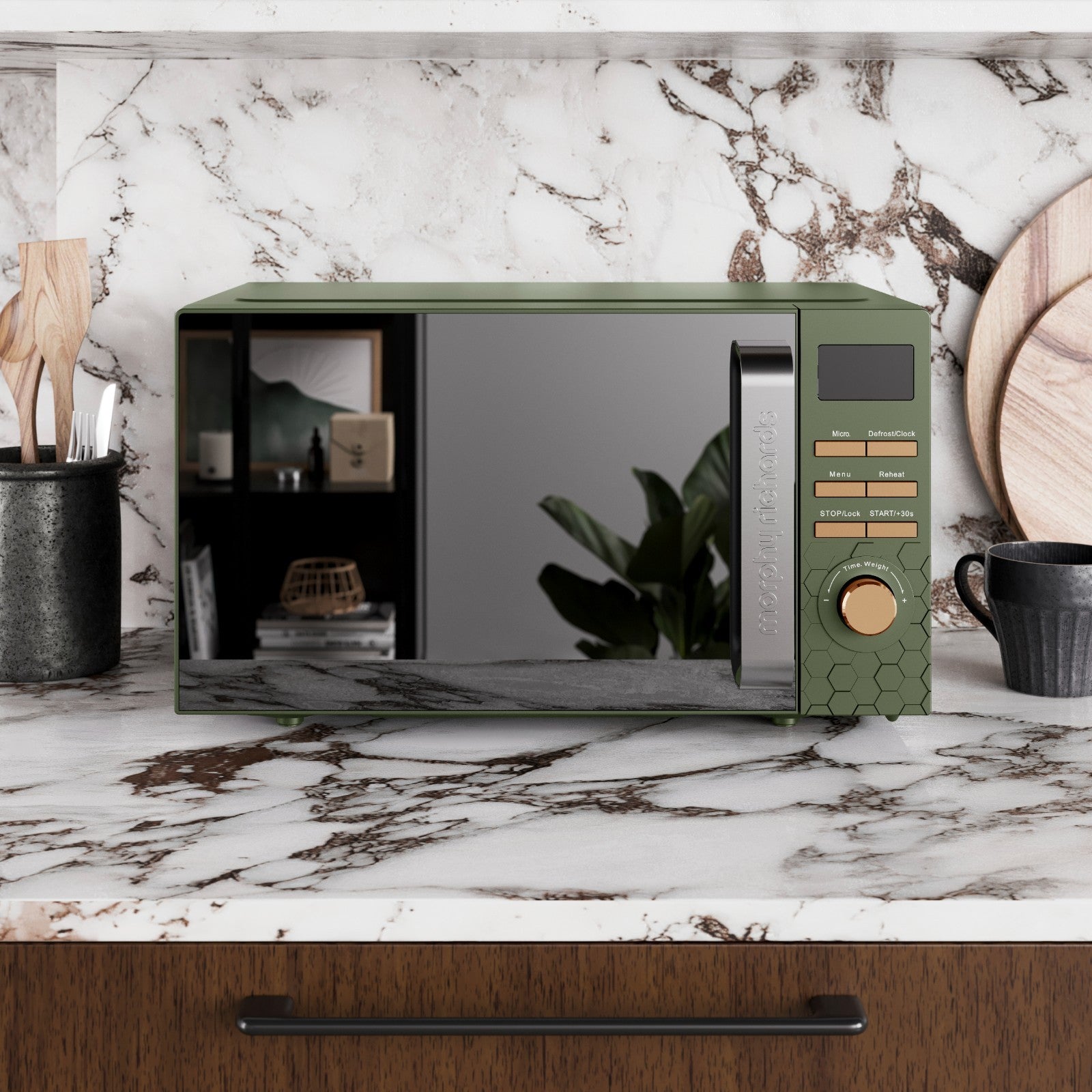 Morphy Richards Cassini 20L 800W Digital Microwave Olivine Green 5114222