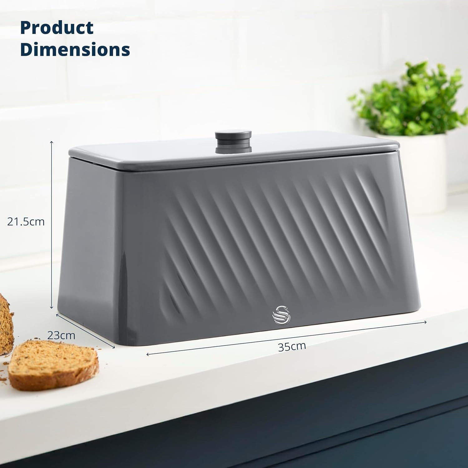 Swan Windsor Grey Kettle Toaster Canisters Matching Kitchen Bundle Set7