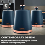 Tower Cavaletto Blue Bread Bin Canisters Kitchen Roll Holder Kitchen Storage Set11