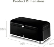 Swan Solace Black Breadbin & 3 Canisters Kitchen Storage Set Chrome Trim5