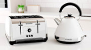 Morphy Richards Venture White Pyramid Kettle & 4 Slice Toaster Retro Set