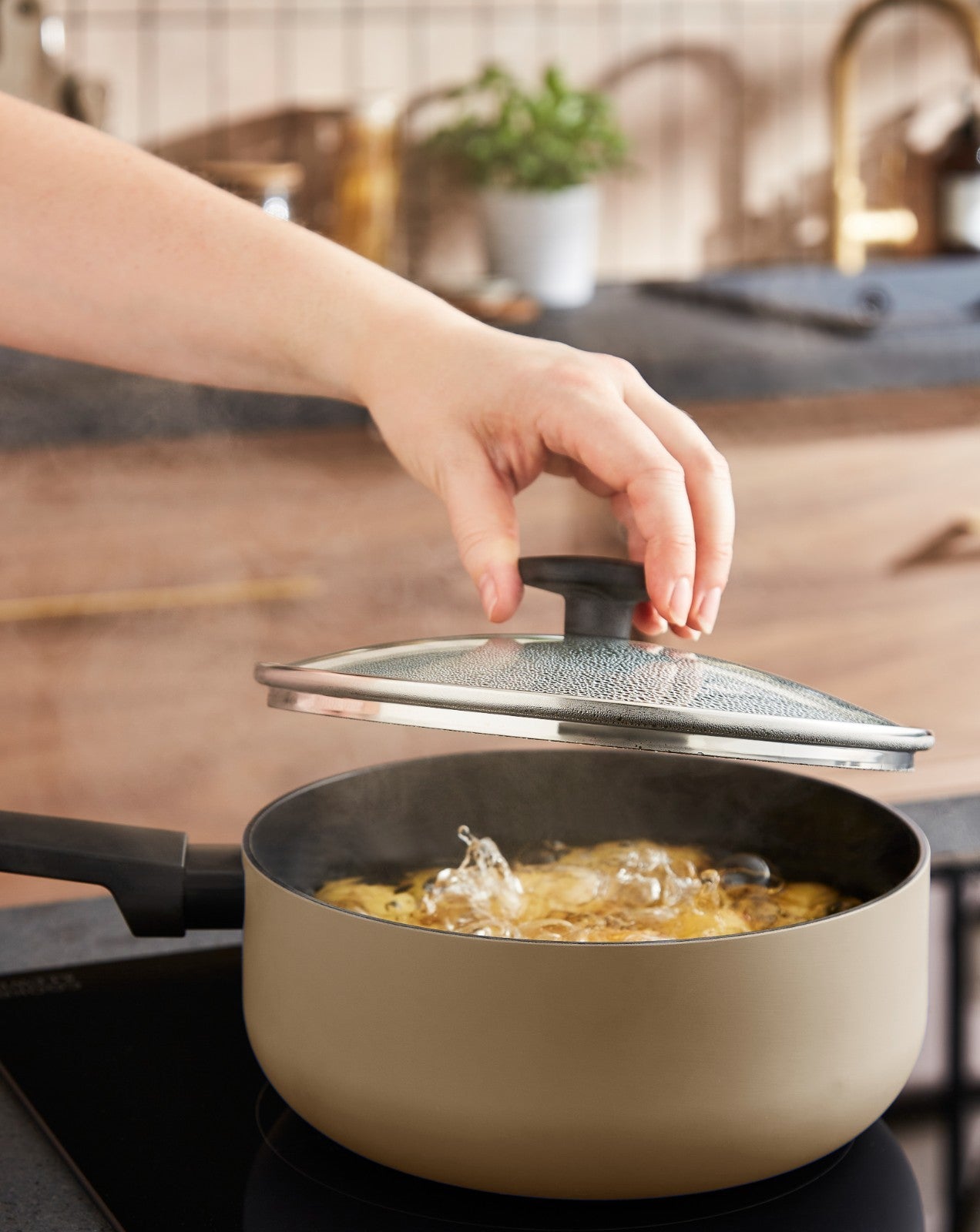 Morphy Richards 3 Piece Pan Set Cream Recycled Aluminium Saucepan Set 8590035