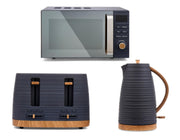 Morphy Richards Clay Range Kettle, 4 Slice Toaster and Microwave Set in Flint0