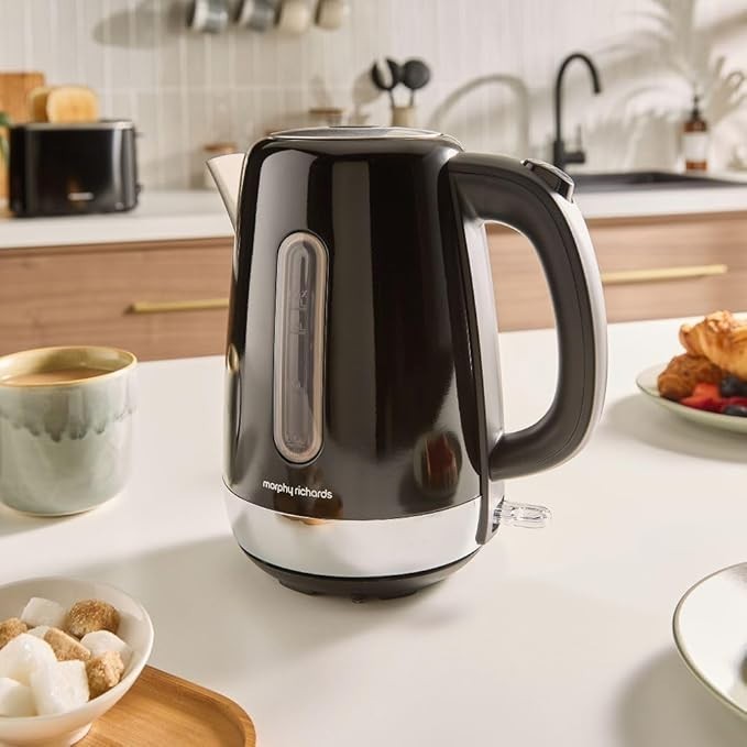 Morphy Richards Equip Black Kettle Toaster Breadbin & Canisters Kitchen Bundle6