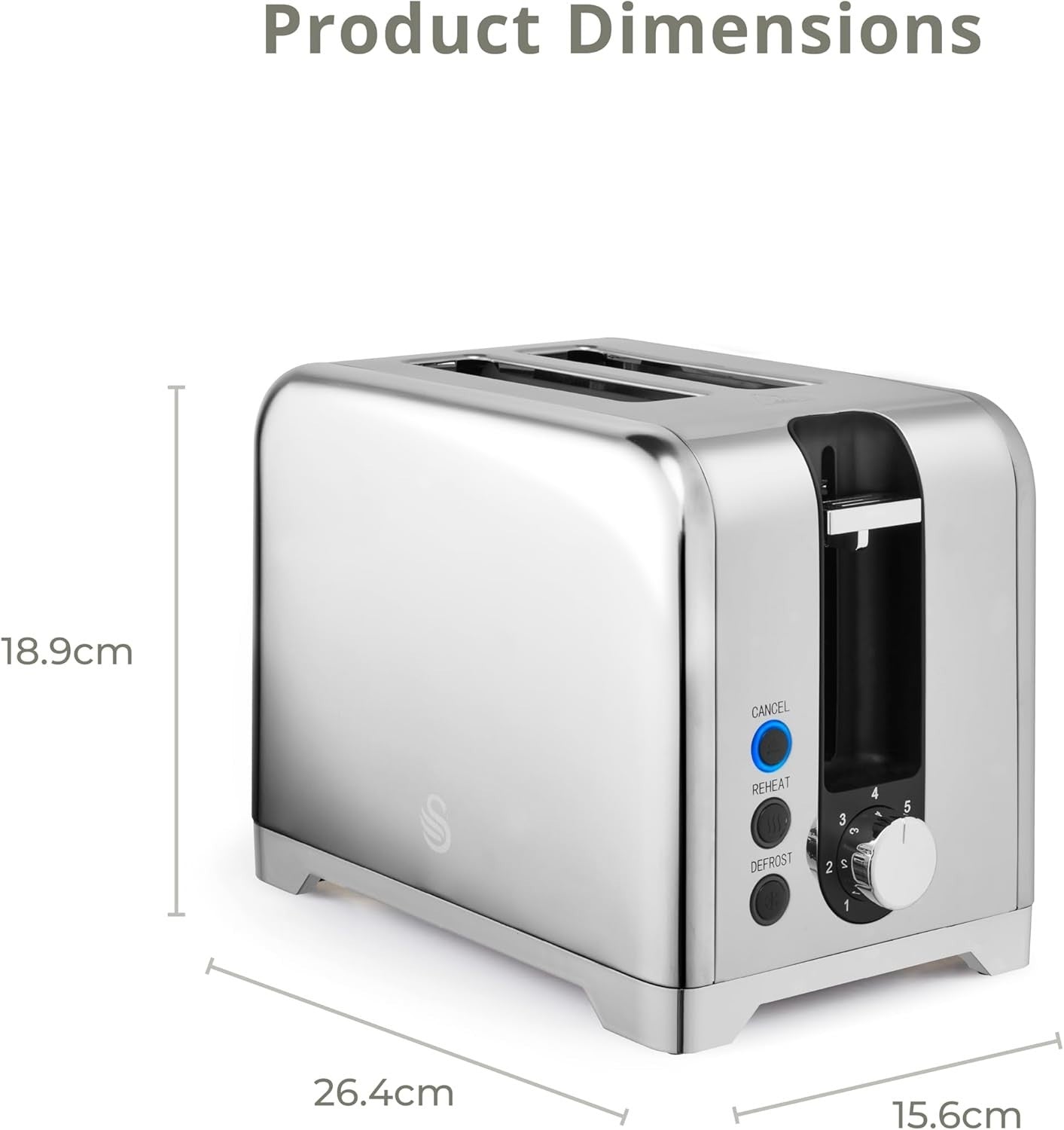 Swan Solace Stainless Steel Kettle & Toaster Silver Gloss Finish & Chrome Trim13