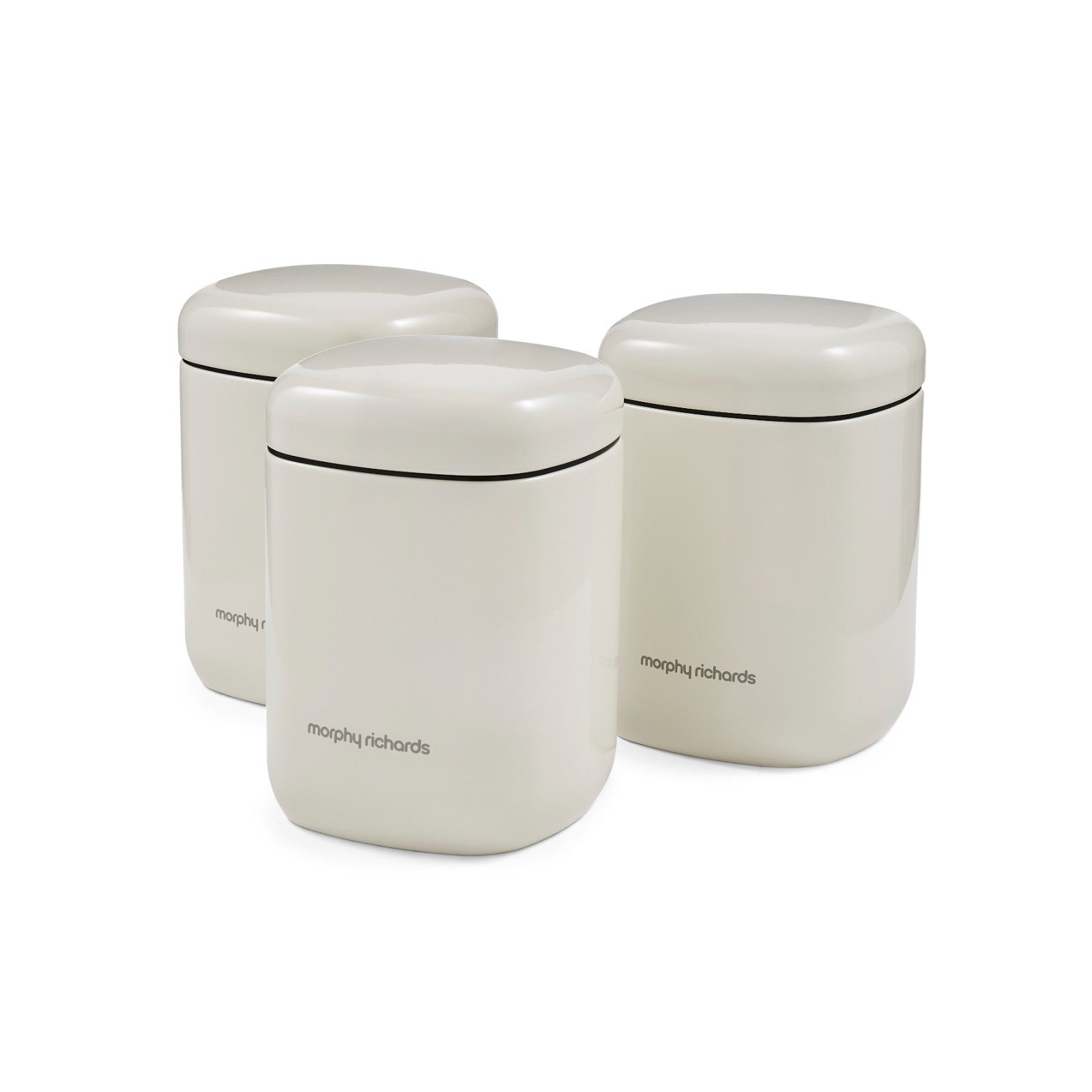 Morphy Richards Tea Coffee Sugar Kitchen Storage Canisters Set of 3 in Cream7