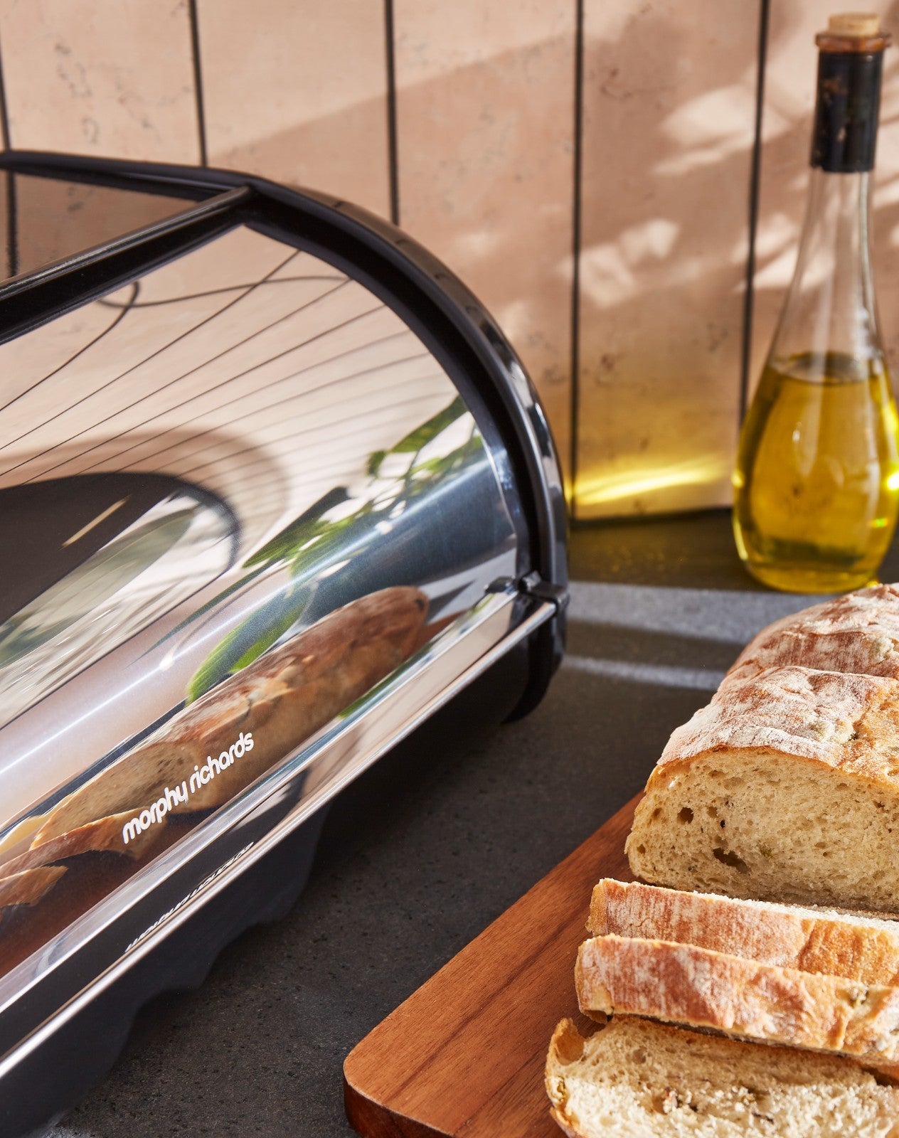 Morphy Richards Equip Bread Bin Black Large 12L Capacity Kitchen Storage 8320004