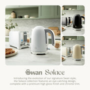 Swan Solace White Kettle Toaster and Canisters Matching Kitchen Set Chtome Trim6
