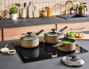 Morphy Richards 3 Piece Pan Set Cream Recycled Aluminium Saucepan Set 8590031