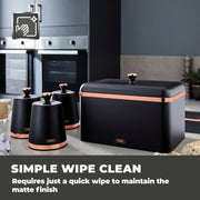 Tower Cavaletto Black Kettle Toaster Microwave Slow Cooker & Kitchen Storage Set4